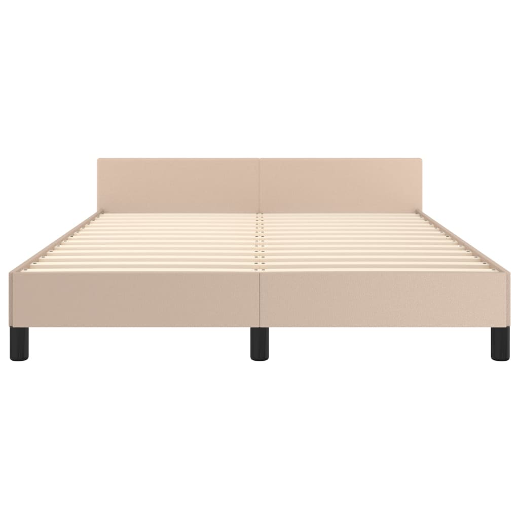 Cadru de pat cu tăblie, cappuccino, 140x190 cm, piele ecologică GartenMobel Dekor