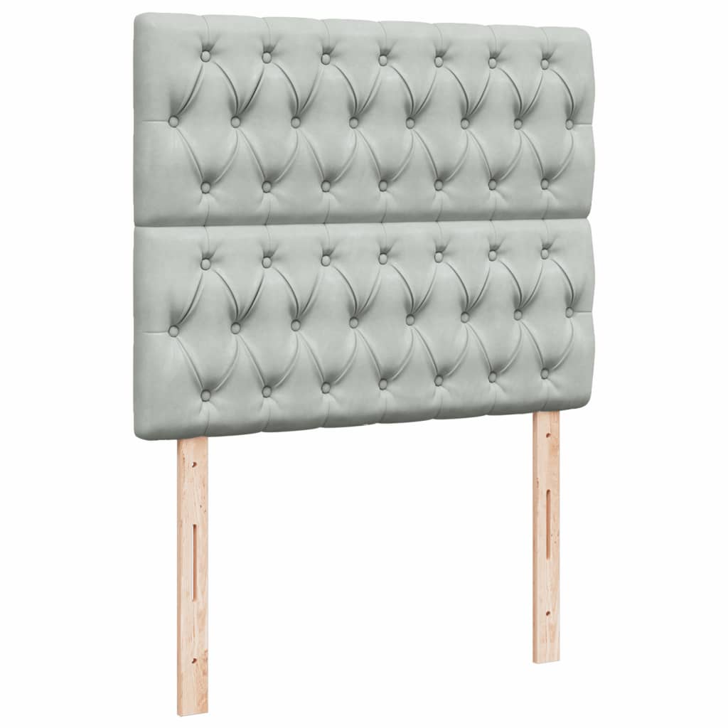 Pat box spring cu saltea, gri deschis, 120x190 cm, catifea GartenMobel Dekor
