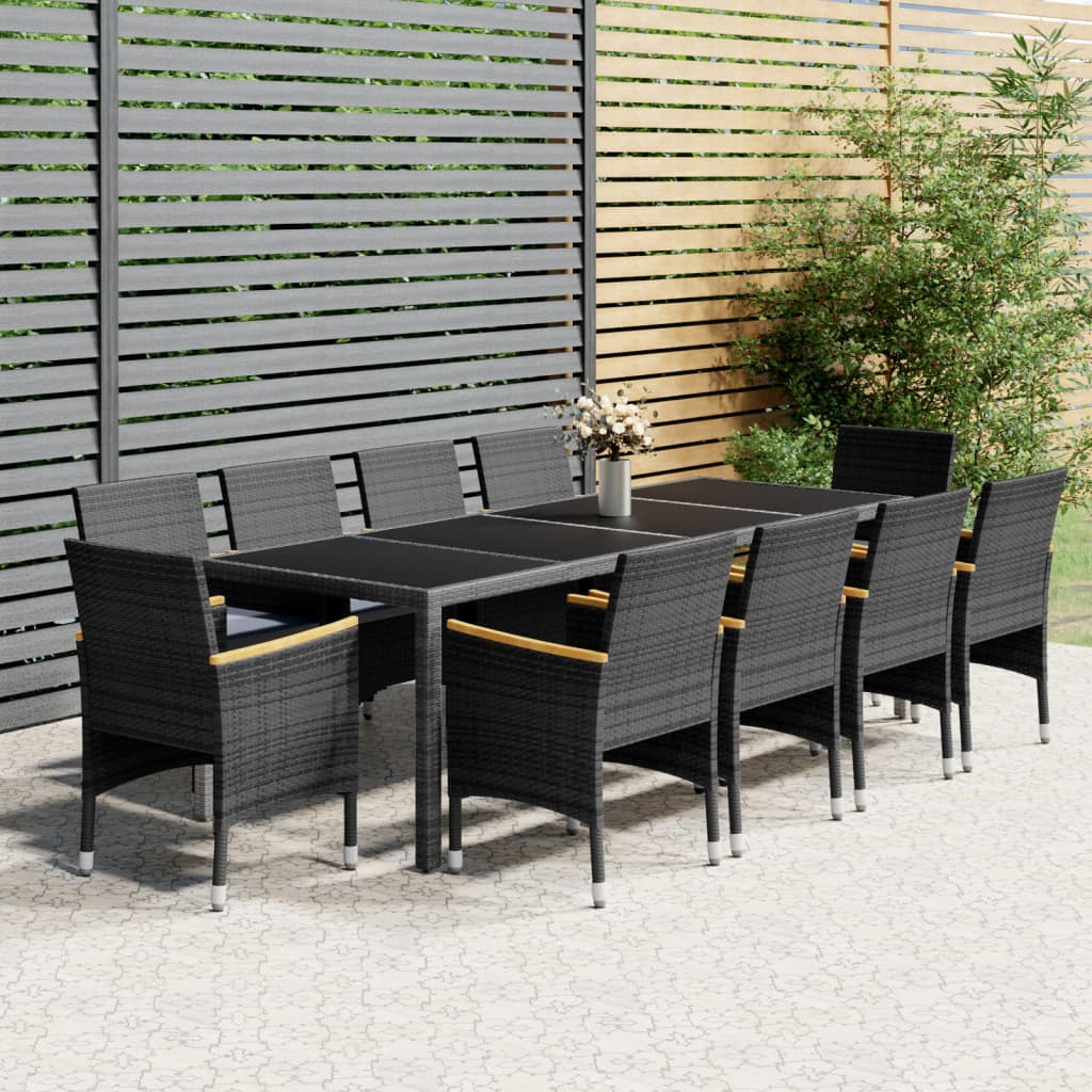 Set mobilier de grădină, 11 piese, gri, poliratan GartenMobel Dekor