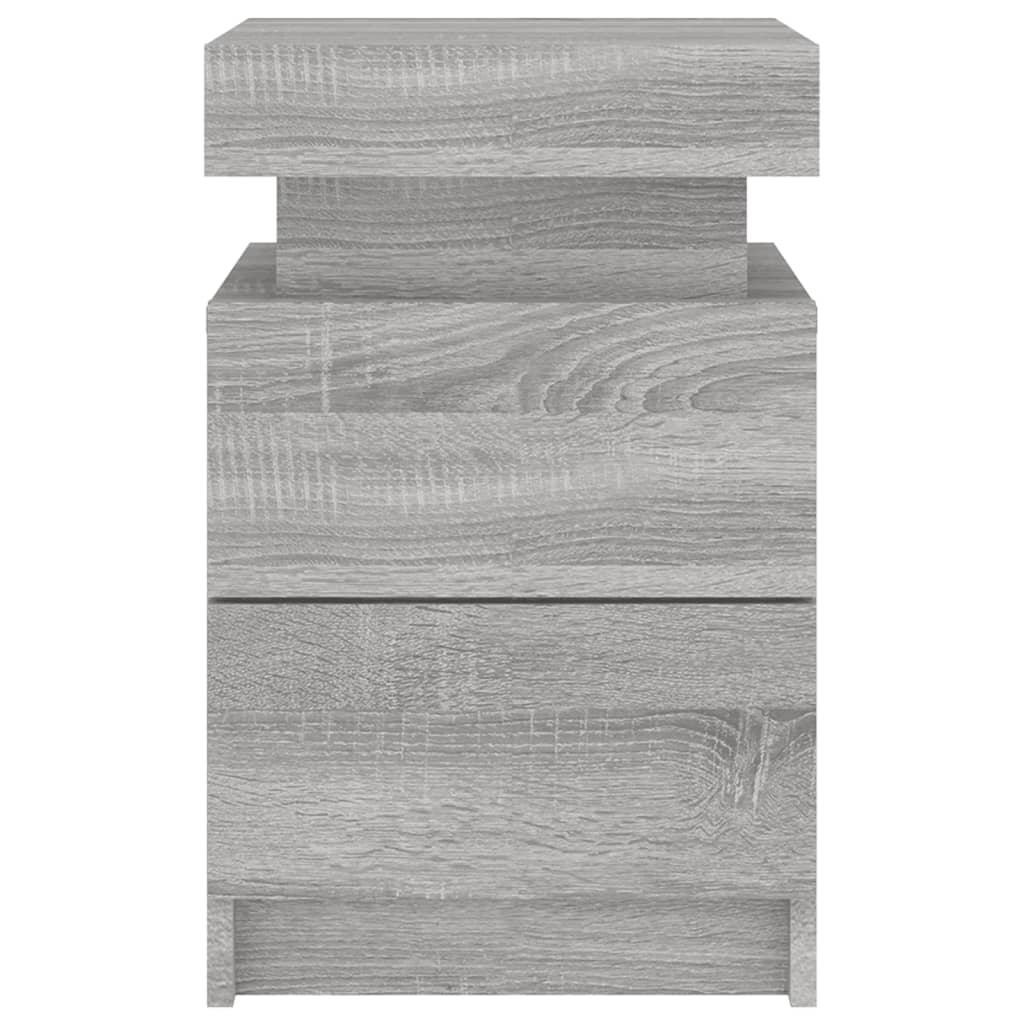 Noptieră cu lumini LED, gri sonoma, 35x39x55 cm GartenMobel Dekor
