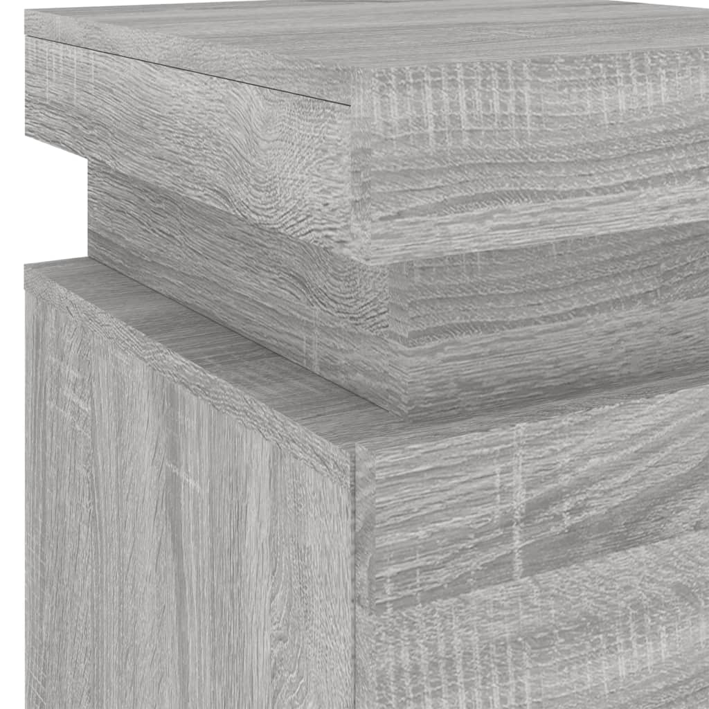 Noptieră cu lumini LED, gri sonoma, 35x39x55 cm GartenMobel Dekor