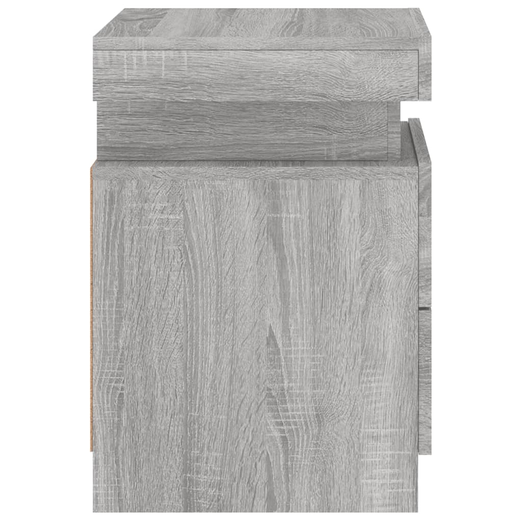 Noptieră cu lumini LED, gri sonoma, 35x39x55 cm GartenMobel Dekor