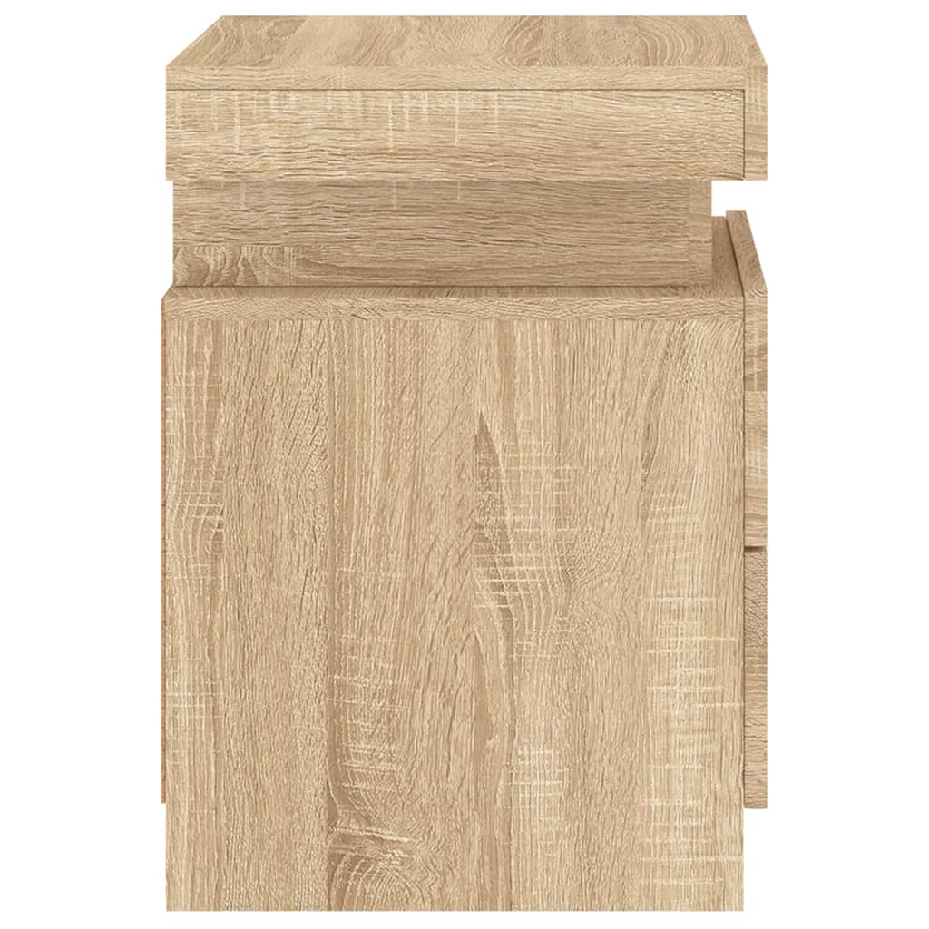 Noptieră cu lumini LED, stejar sonoma, 35x39x55 cm GartenMobel Dekor