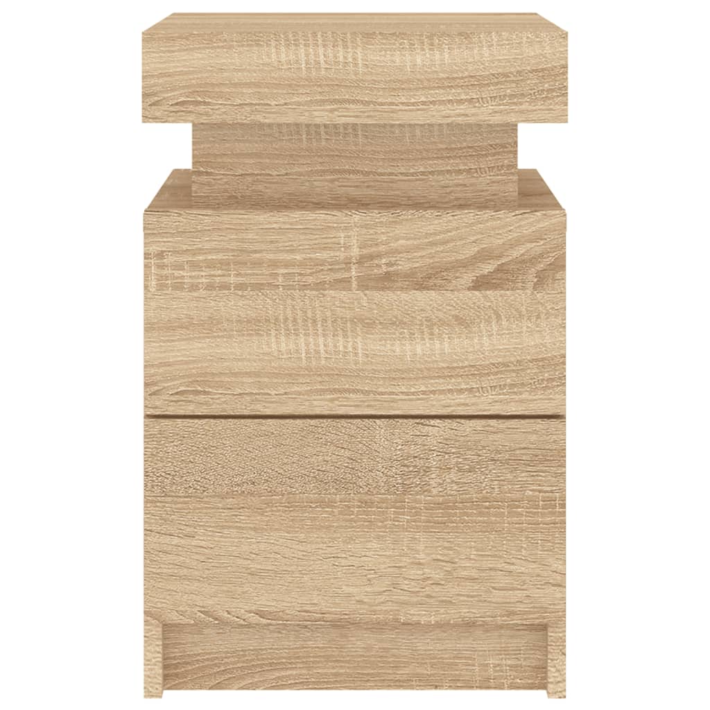 Noptieră cu lumini LED, stejar sonoma, 35x39x55 cm GartenMobel Dekor