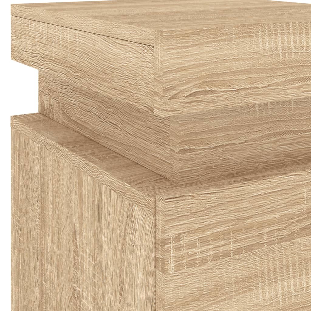 Noptieră cu lumini LED, stejar sonoma, 35x39x55 cm GartenMobel Dekor