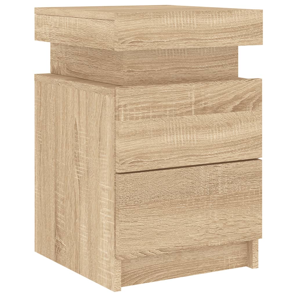 Noptieră cu lumini LED, stejar sonoma, 35x39x55 cm GartenMobel Dekor