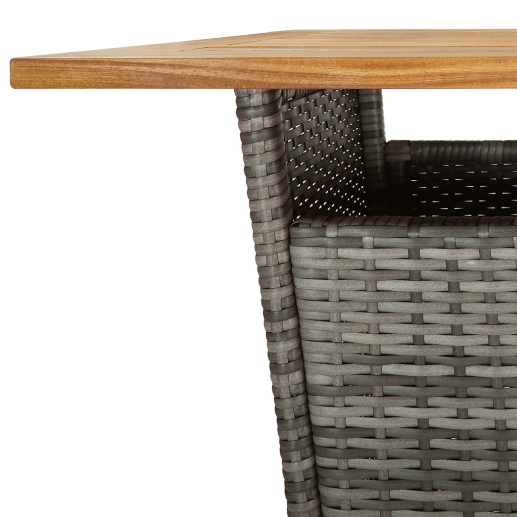 Set mobilier bar de grădină, cu perne, 3 piese, gri, poliratan GartenMobel Dekor