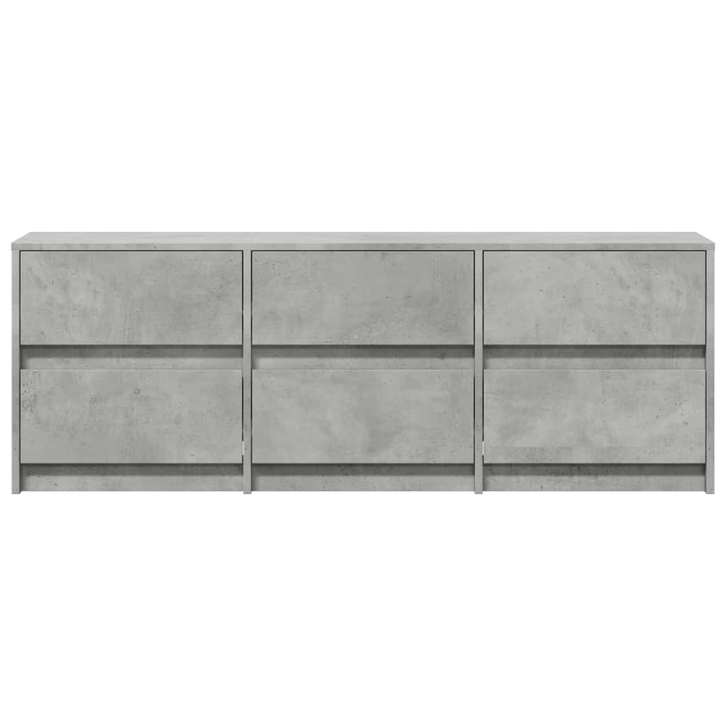 Dulap TV cu LED, gri beton, 140x34x50 cm, lemn prelucrat GartenMobel Dekor