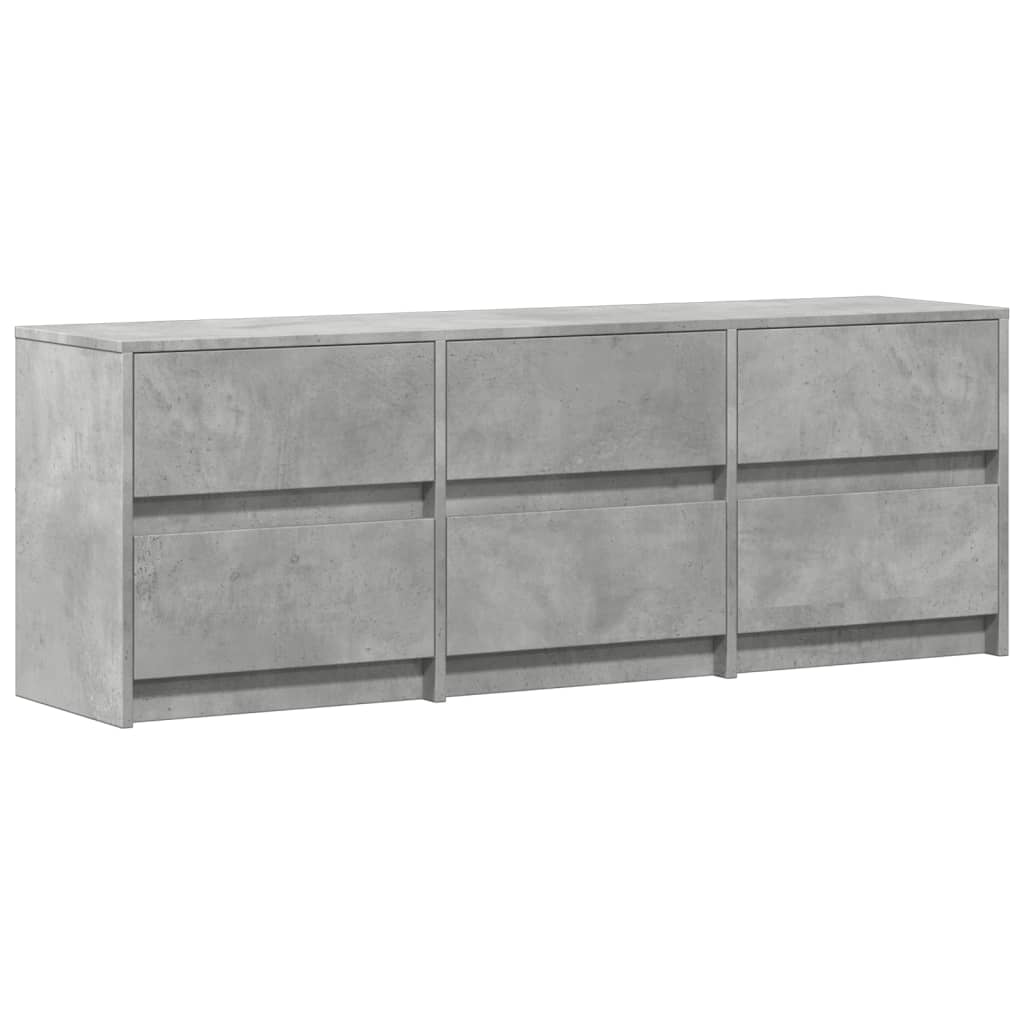 Dulap TV cu LED, gri beton, 140x34x50 cm, lemn prelucrat GartenMobel Dekor