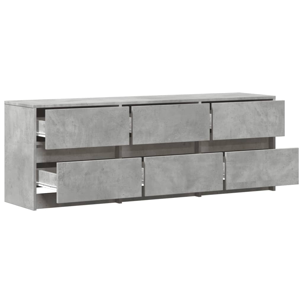 Dulap TV cu LED, gri beton, 140x34x50 cm, lemn prelucrat GartenMobel Dekor