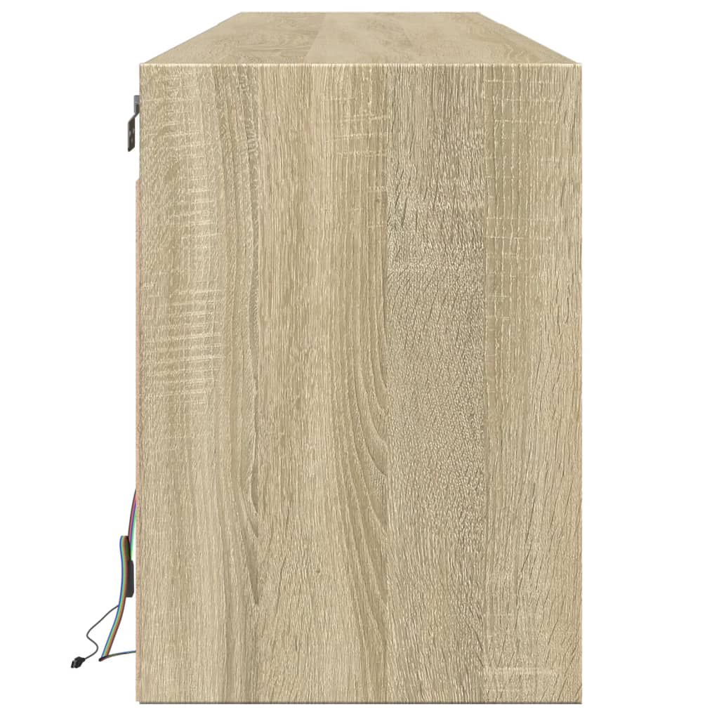 Dulap TV de perete cu lumini LED, stejar sonoma, 180x31x45 cm GartenMobel Dekor