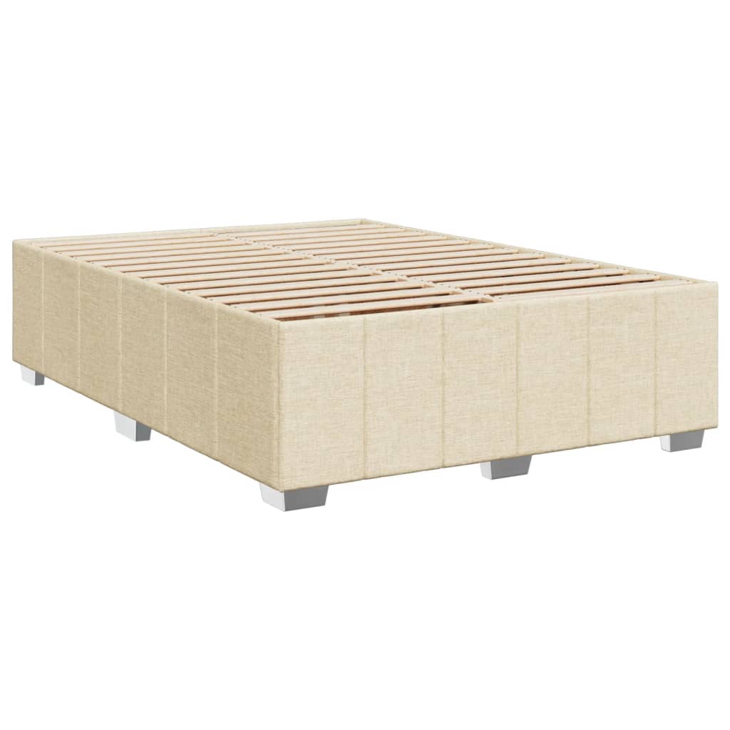Pat continental cu saltea, crem, 140x200 cm, material textil GartenMobel Dekor