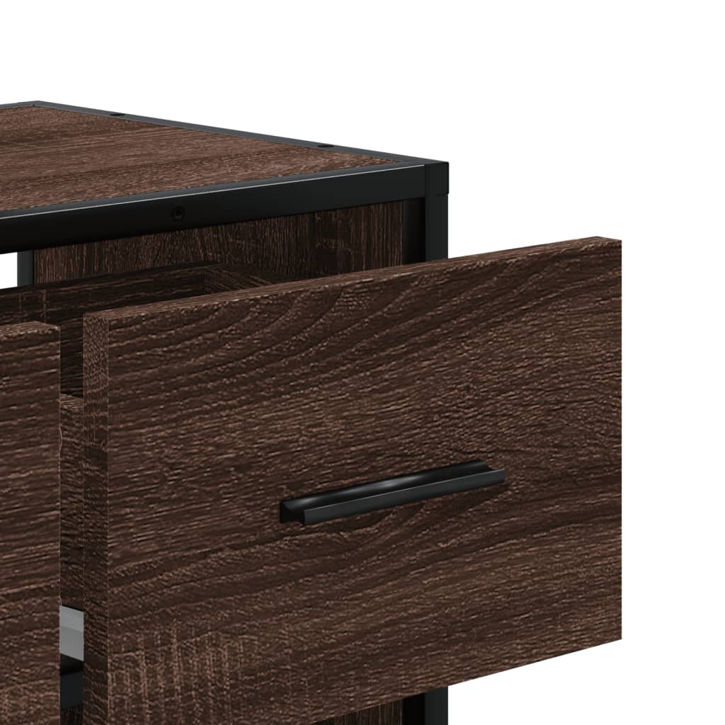 Dulap TV, stejar maro, 60x31x39,5 cm, lemn prelucrat și metal GartenMobel Dekor