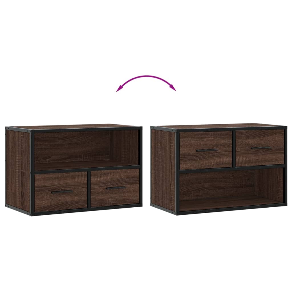 Dulap TV, stejar maro, 60x31x39,5 cm, lemn prelucrat și metal GartenMobel Dekor