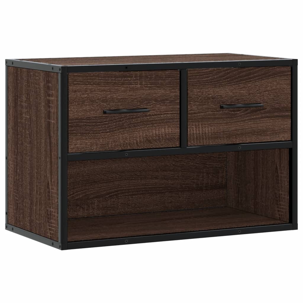 Dulap TV, stejar maro, 60x31x39,5 cm, lemn prelucrat și metal GartenMobel Dekor