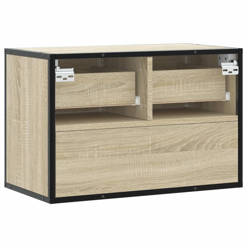 Dulap TV, stejar sonoma, 60x31x39,5cm, lemn prelucrat și metal GartenMobel Dekor