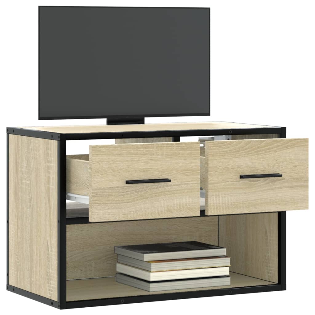 Dulap TV, stejar sonoma, 60x31x39,5cm, lemn prelucrat și metal GartenMobel Dekor