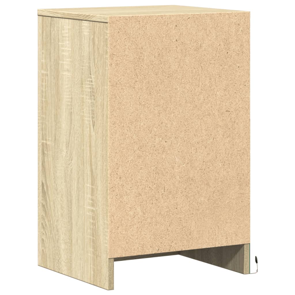 Noptieră cu lumini LED, stejar sonoma, lemn prelucrat GartenMobel Dekor