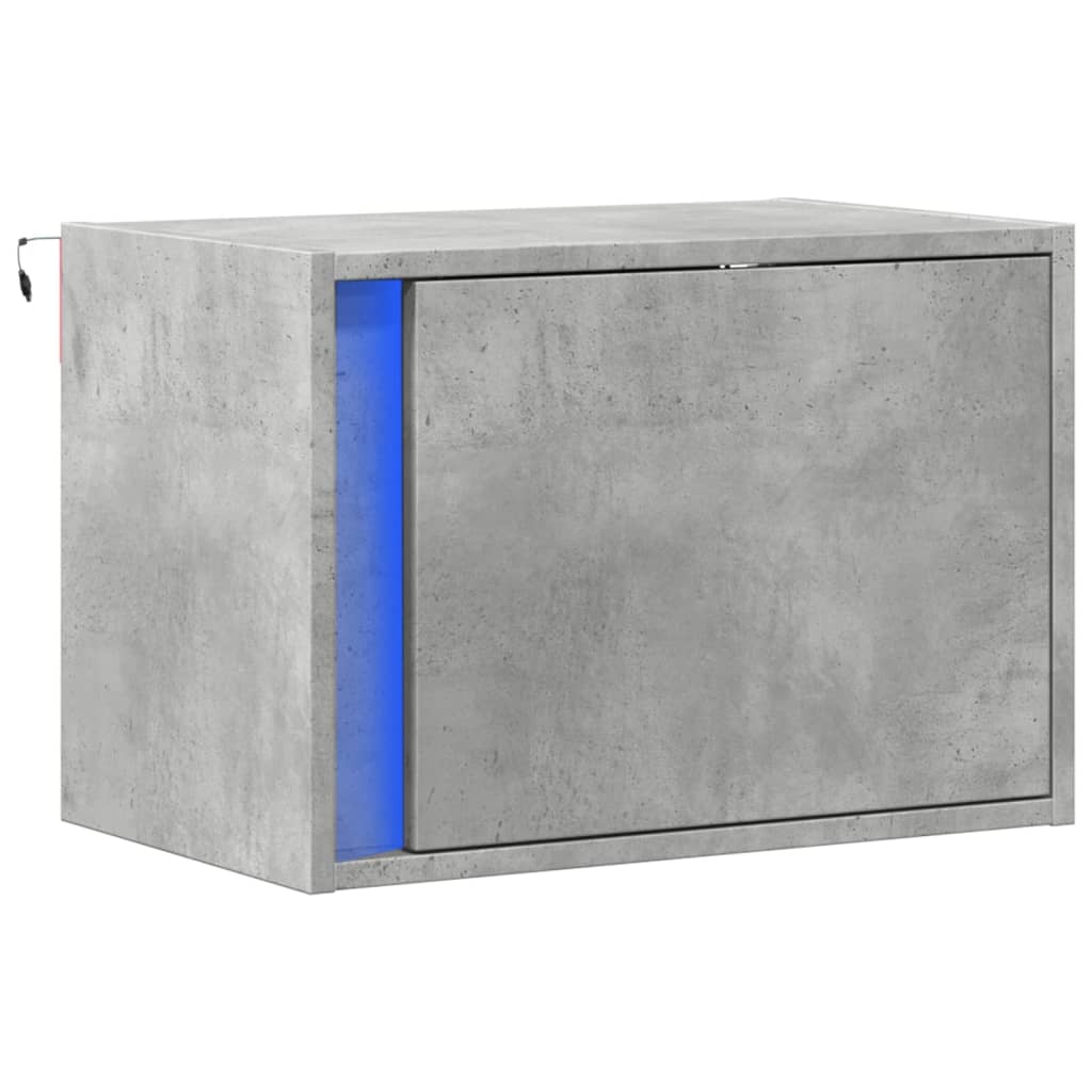 Noptieră montată pe perete cu lumini LED, gri beton GartenMobel Dekor