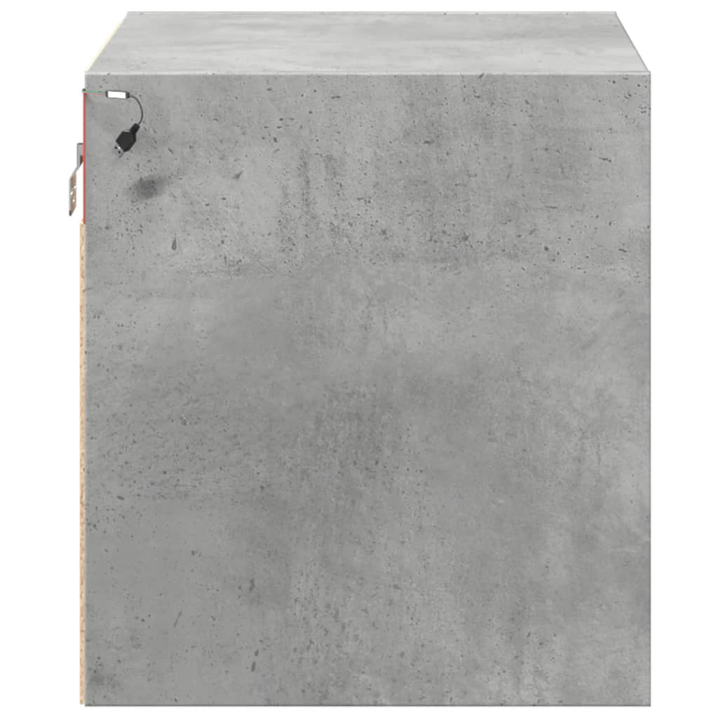 Noptieră montată pe perete cu lumini LED, gri beton GartenMobel Dekor