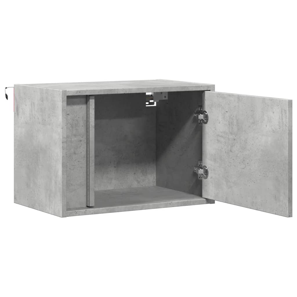 Noptieră montată pe perete cu lumini LED, gri beton GartenMobel Dekor