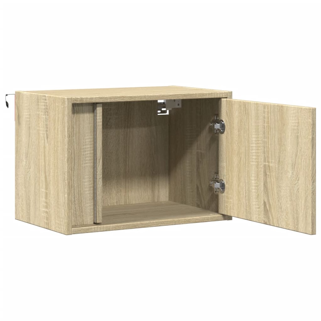 Noptieră montată pe perete cu lumini LED, stejar sonoma GartenMobel Dekor