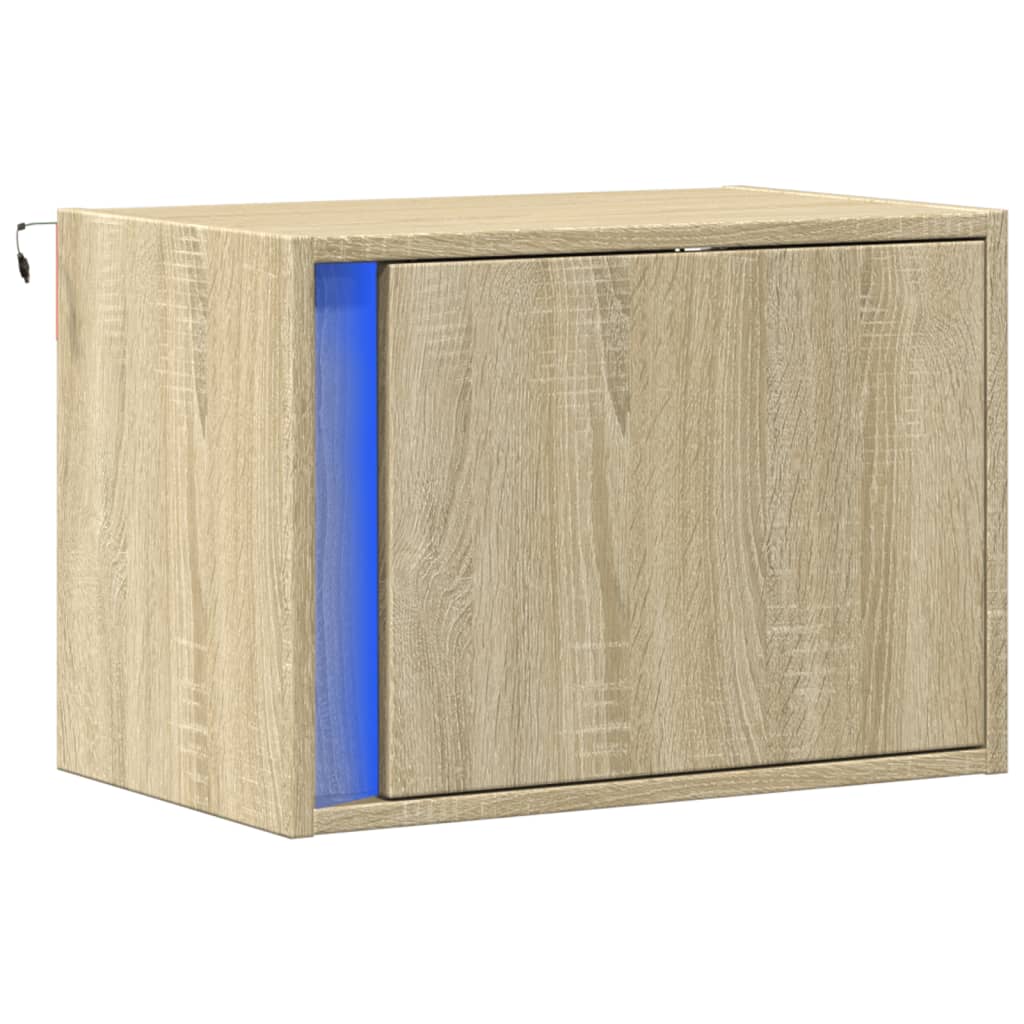 Noptieră montată pe perete cu lumini LED, stejar sonoma GartenMobel Dekor