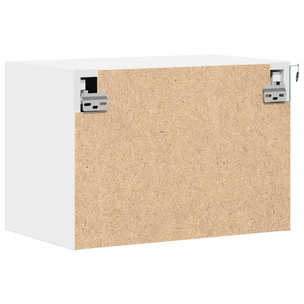 Noptiere montate pe perete cu lumini LED, 2 buc., alb GartenMobel Dekor
