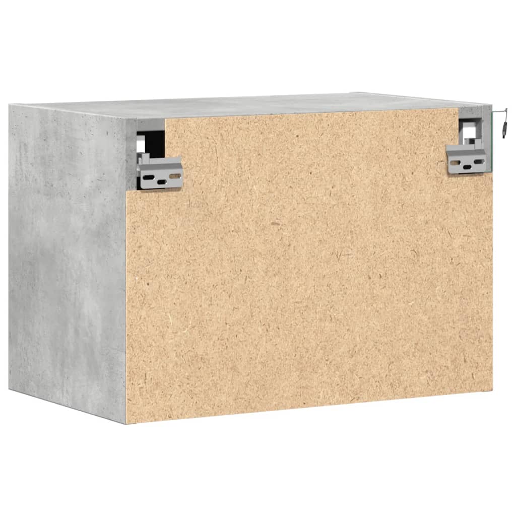 Noptiere montate pe perete cu lumini LED, 2 buc., gri beton GartenMobel Dekor