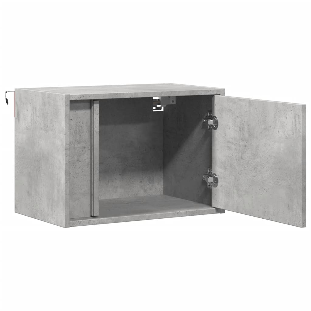 Noptiere montate pe perete cu lumini LED, 2 buc., gri beton GartenMobel Dekor