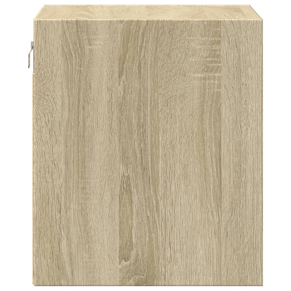 Noptiere montate pe perete cu lumini LED, 2 buc., stejar sonoma GartenMobel Dekor