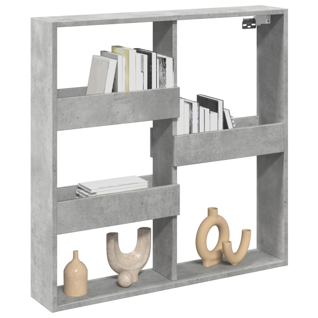 Dulap de perete, gri beton, 80x15x80 cm, lemn prelucrat GartenMobel Dekor