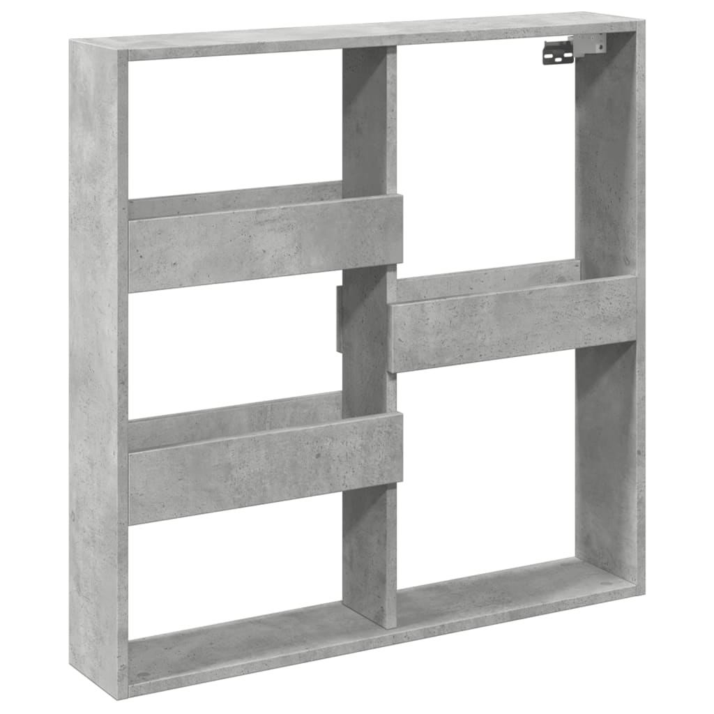 Dulap de perete, gri beton, 80x15x80 cm, lemn prelucrat GartenMobel Dekor