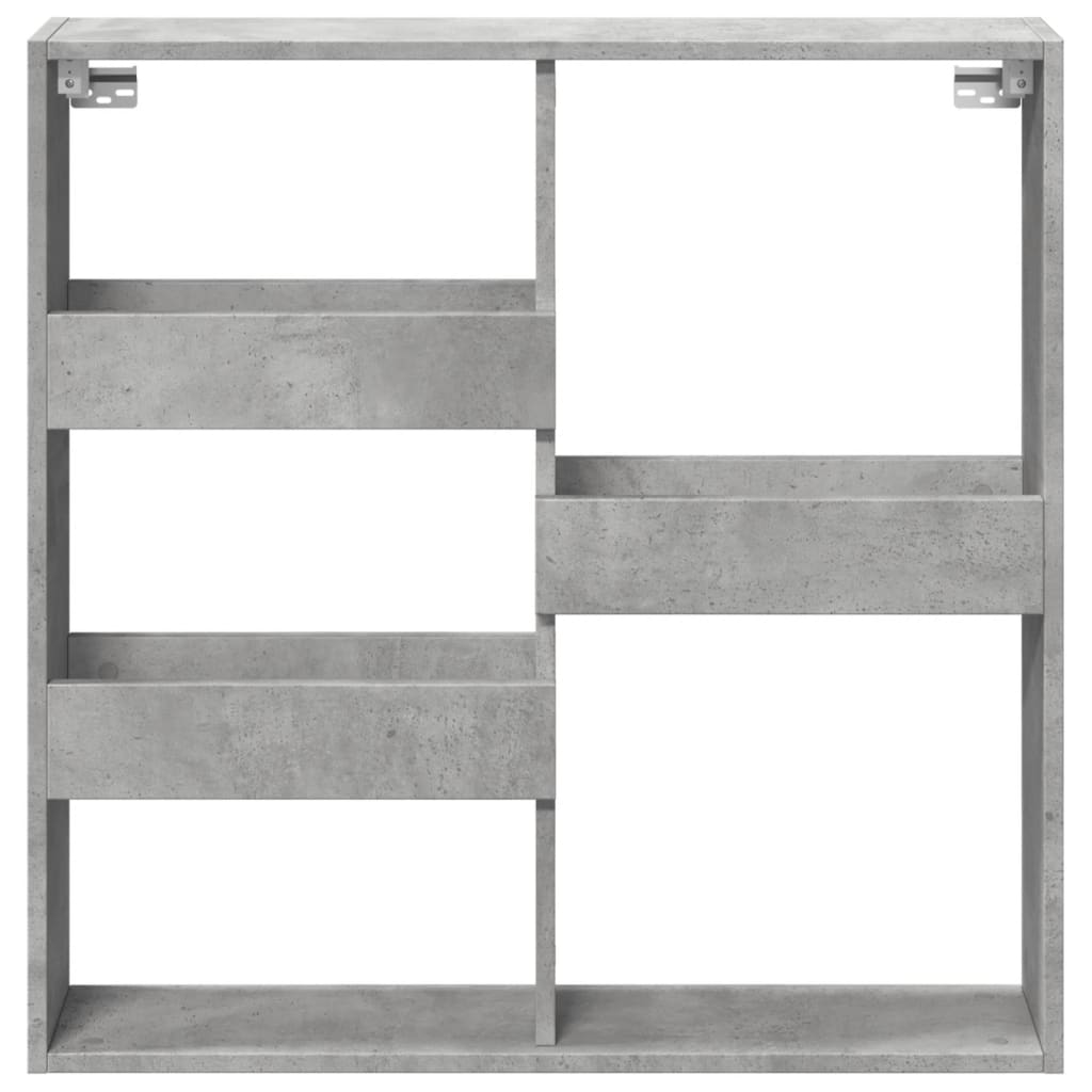 Dulap de perete, gri beton, 80x15x80 cm, lemn prelucrat GartenMobel Dekor