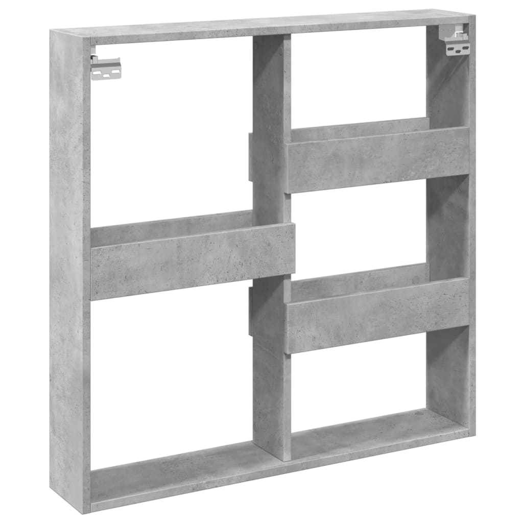 Dulap de perete, gri beton, 80x15x80 cm, lemn prelucrat GartenMobel Dekor