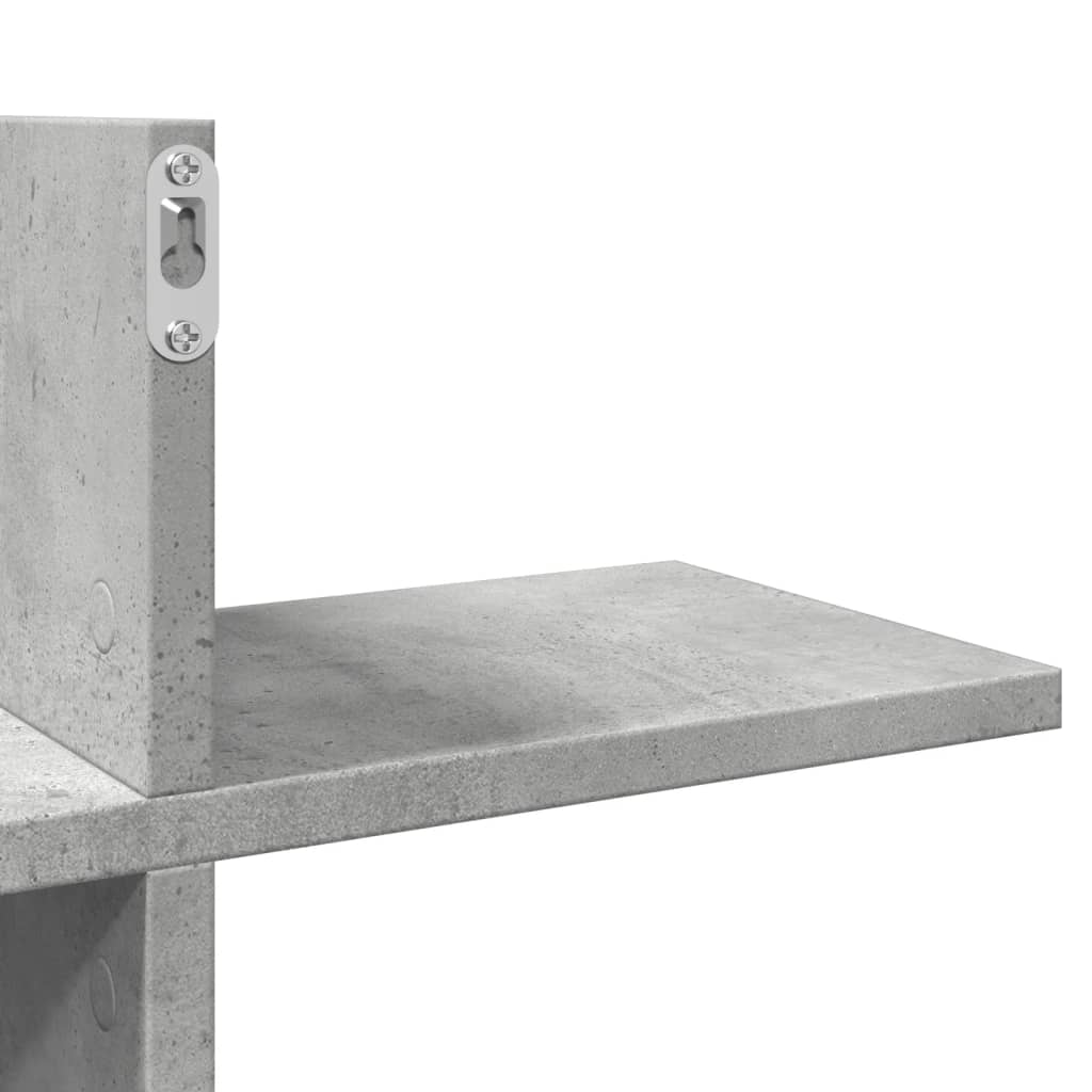 Raft de perete, gri beton, 124,5x18x60,5 cm, lemn prelucrat GartenMobel Dekor