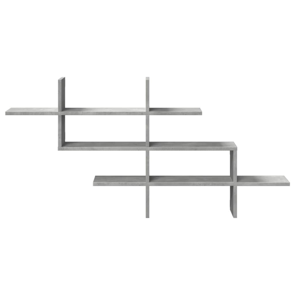 Raft de perete, gri beton, 124,5x18x60,5 cm, lemn prelucrat GartenMobel Dekor