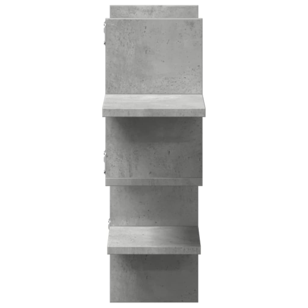 Raft de perete, gri beton, 124,5x18x60,5 cm, lemn prelucrat GartenMobel Dekor