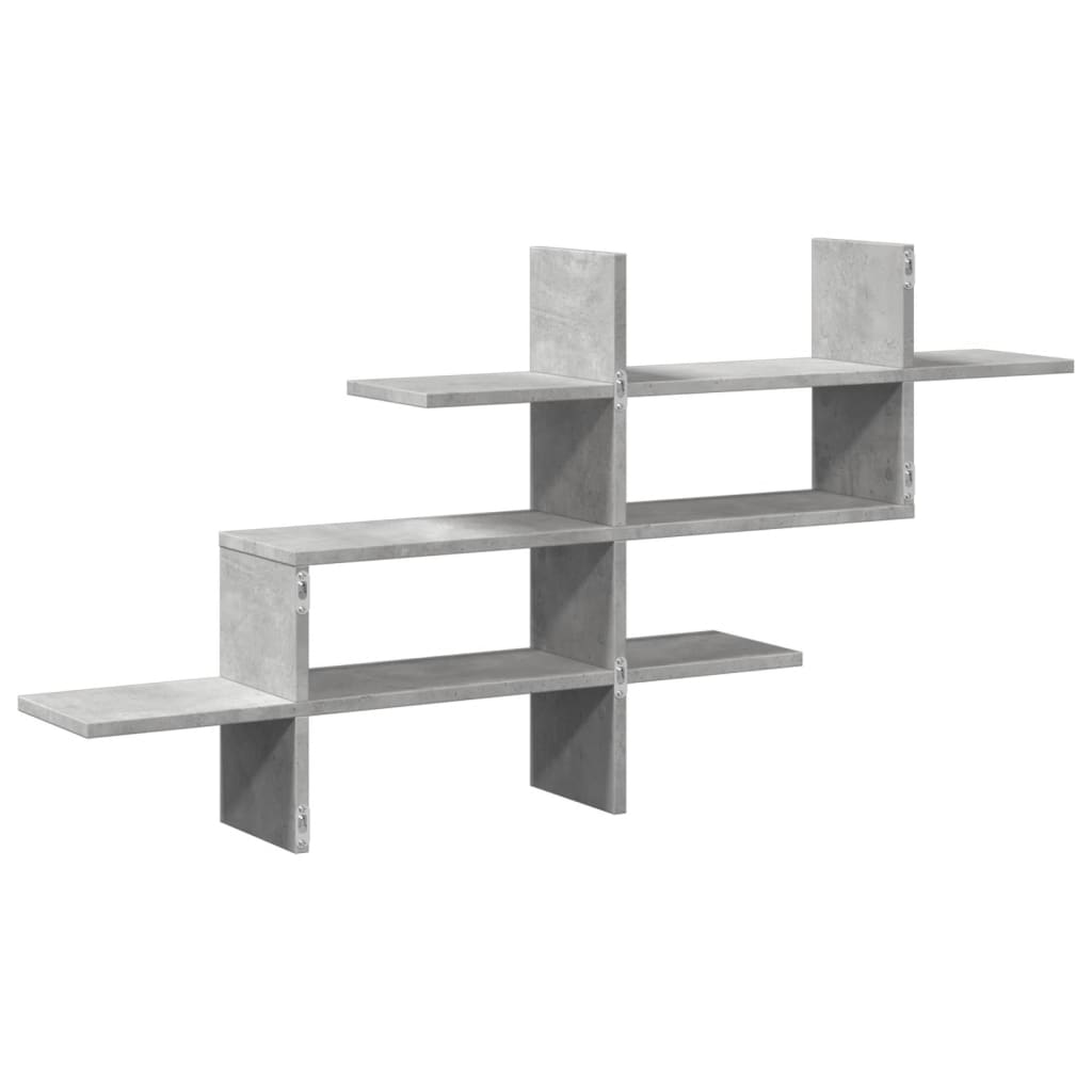 Raft de perete, gri beton, 124,5x18x60,5 cm, lemn prelucrat GartenMobel Dekor
