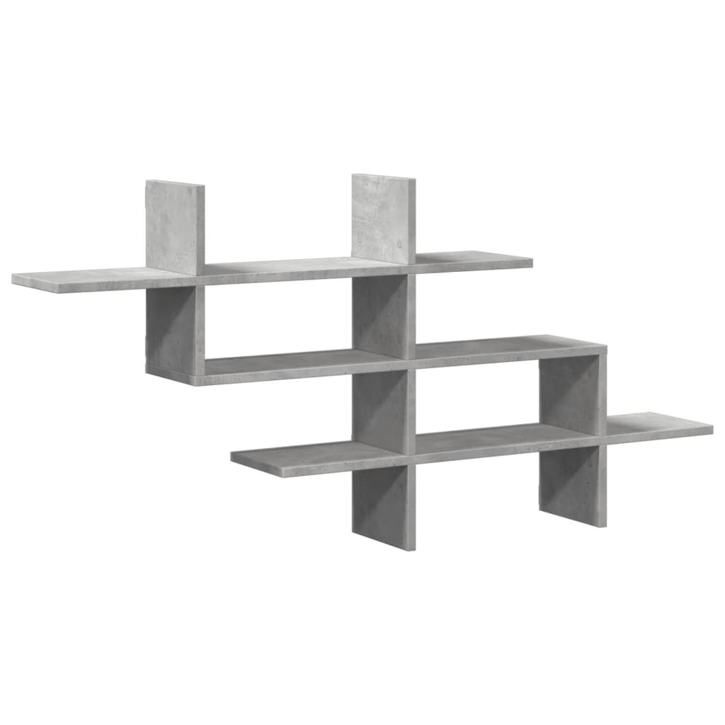 Raft de perete, gri beton, 124,5x18x60,5 cm, lemn prelucrat GartenMobel Dekor