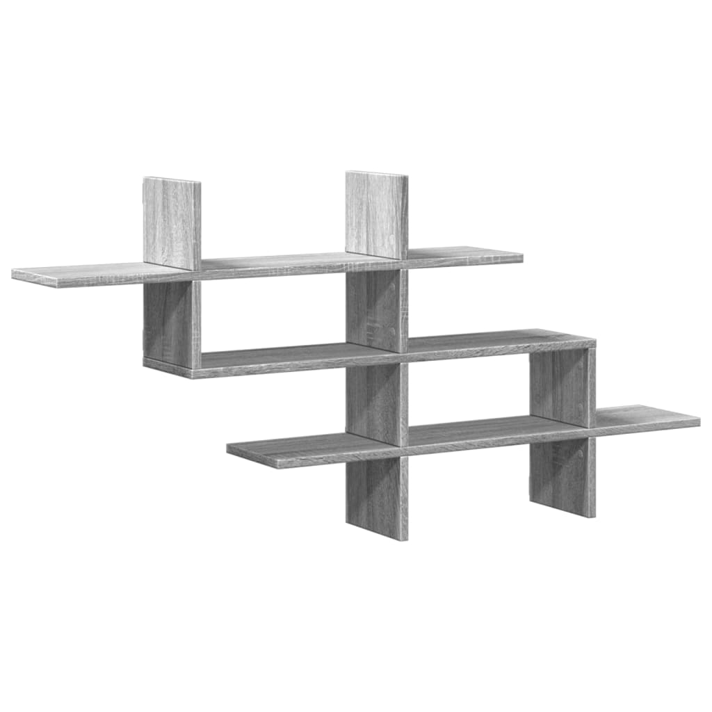 Raft de perete, gri sonoma, 124,5x18x60,5 cm, lemn prelucrat GartenMobel Dekor