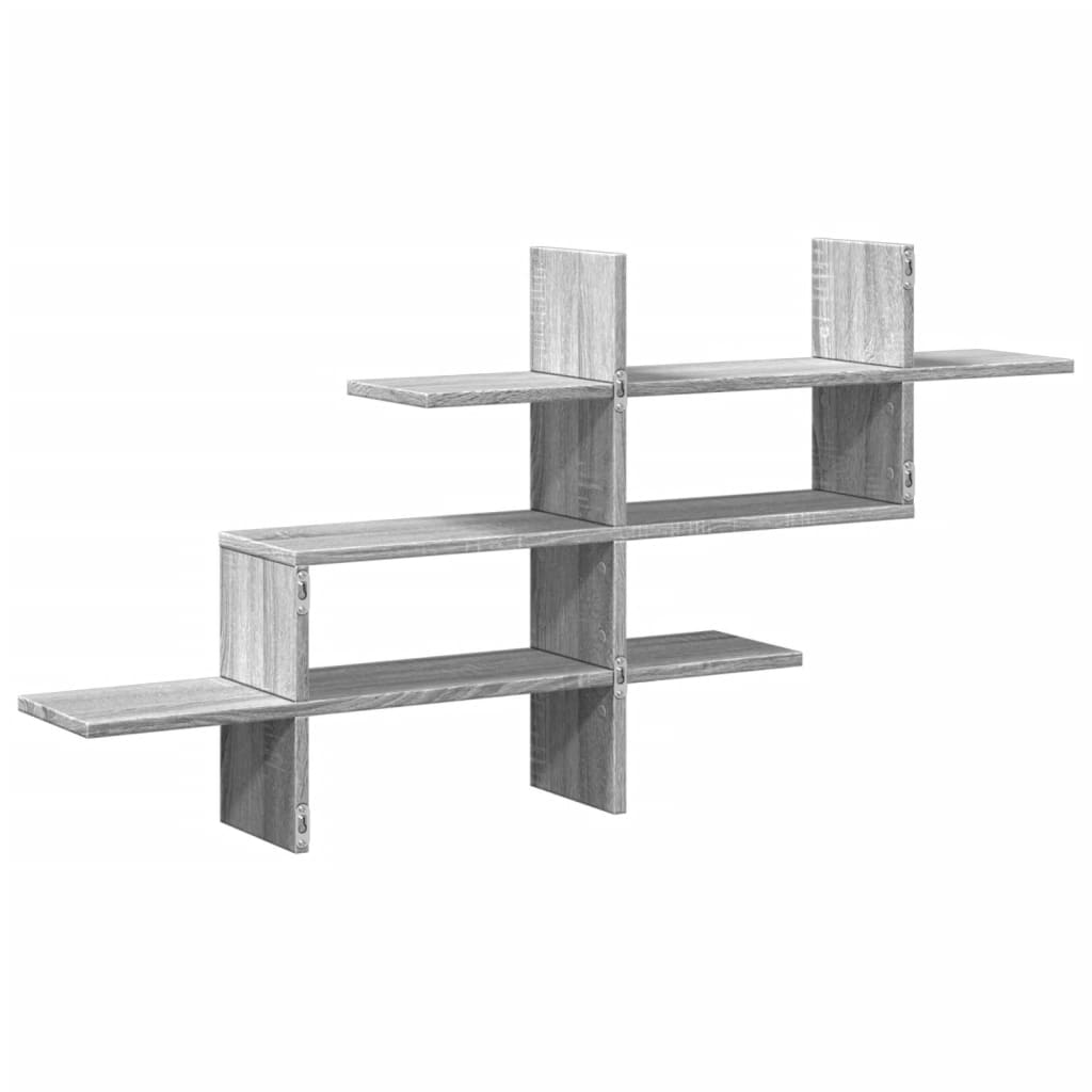 Raft de perete, gri sonoma, 124,5x18x60,5 cm, lemn prelucrat GartenMobel Dekor