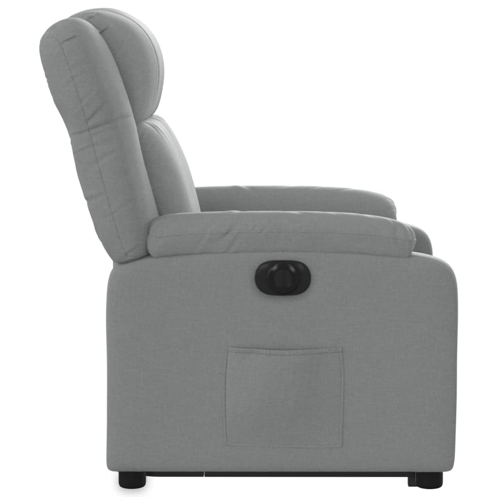 Fotoliu electric rabatabil cu ridicare, gri deschis, textil GartenMobel Dekor