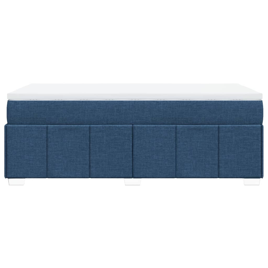 Pat box spring cu saltea, albastru, 100x200 cm, textil GartenMobel Dekor