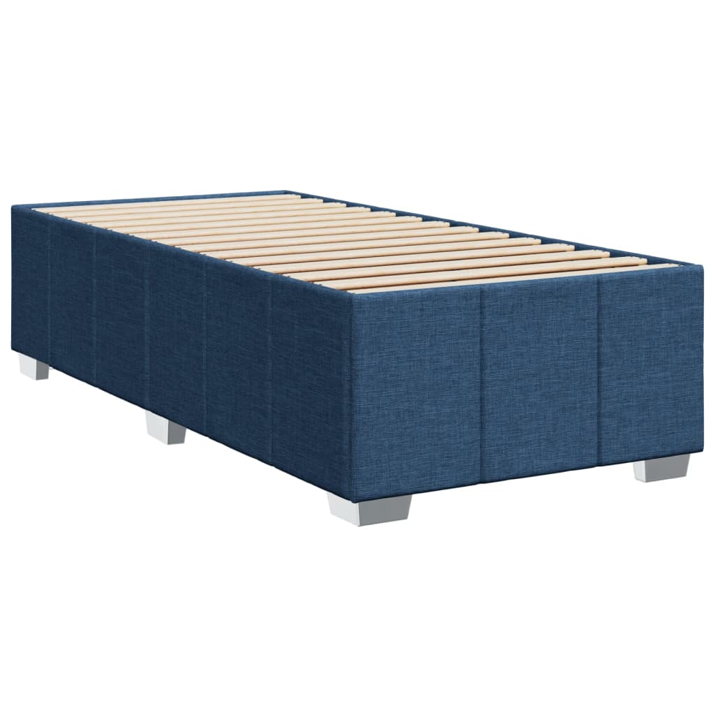 Pat box spring cu saltea, albastru, 90x190 cm, textil GartenMobel Dekor