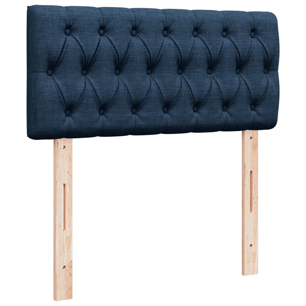 Pat box spring cu saltea, albastru, 90x190 cm, textil GartenMobel Dekor