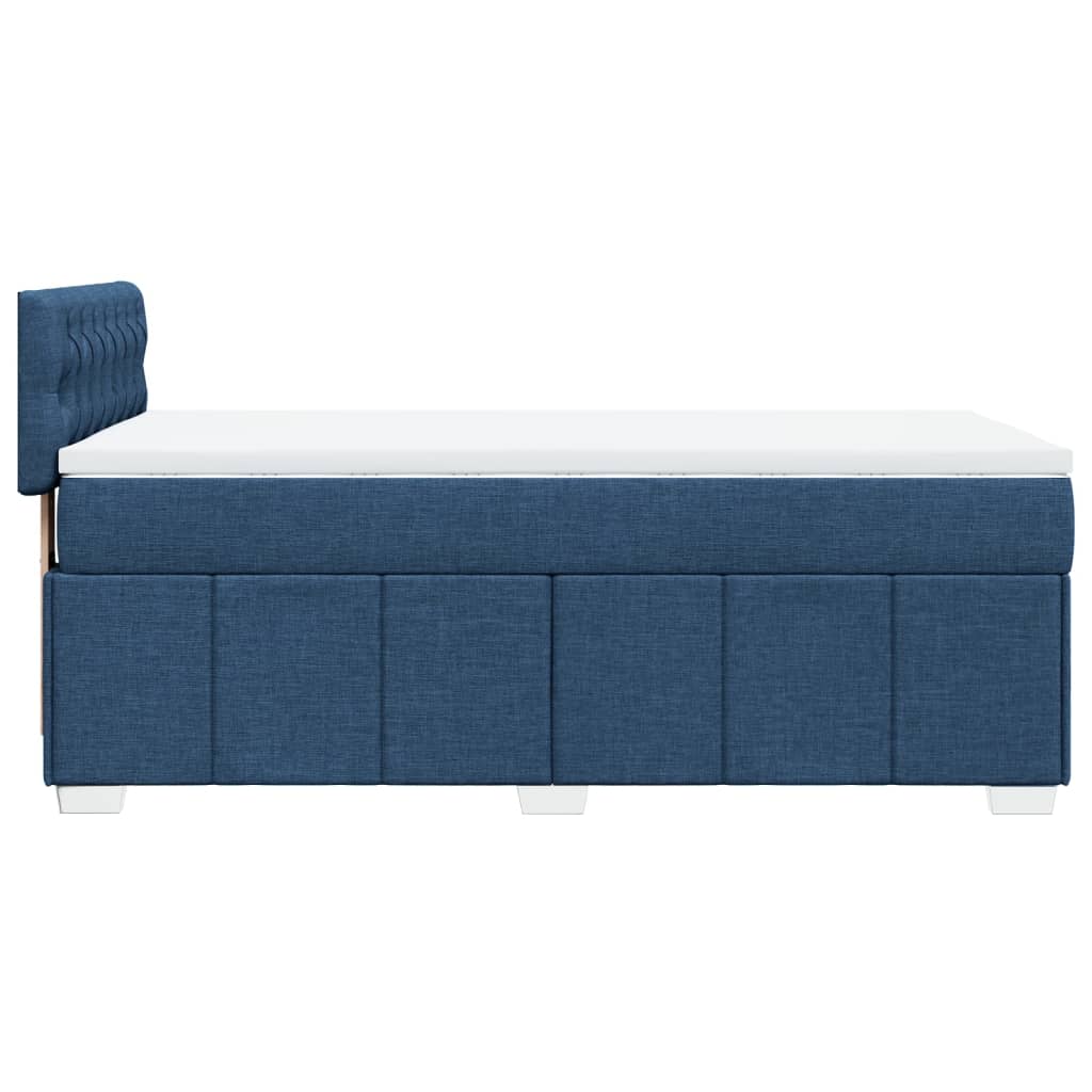 Pat box spring cu saltea, albastru, 90x190 cm, textil GartenMobel Dekor