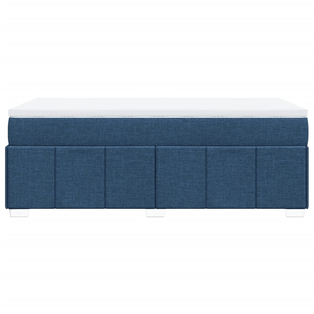 Pat box spring cu saltea, albastru, 90x190 cm, textil GartenMobel Dekor