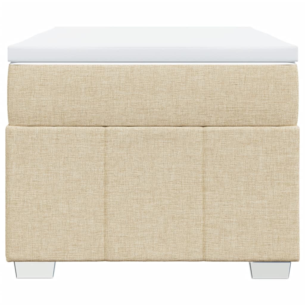 Pat box spring cu saltea, crem, 90x200 cm, textil GartenMobel Dekor