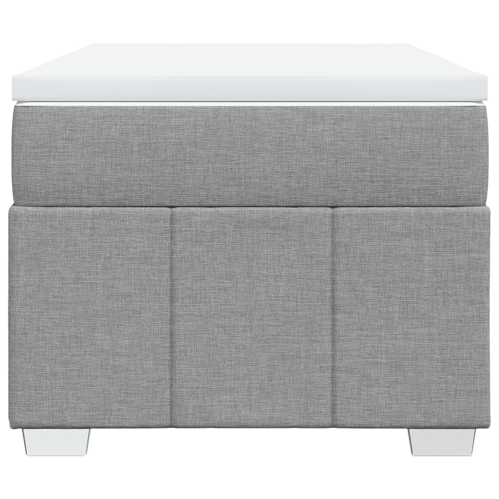 Pat box spring cu saltea, gri deschis, 100x200 cm, textil GartenMobel Dekor